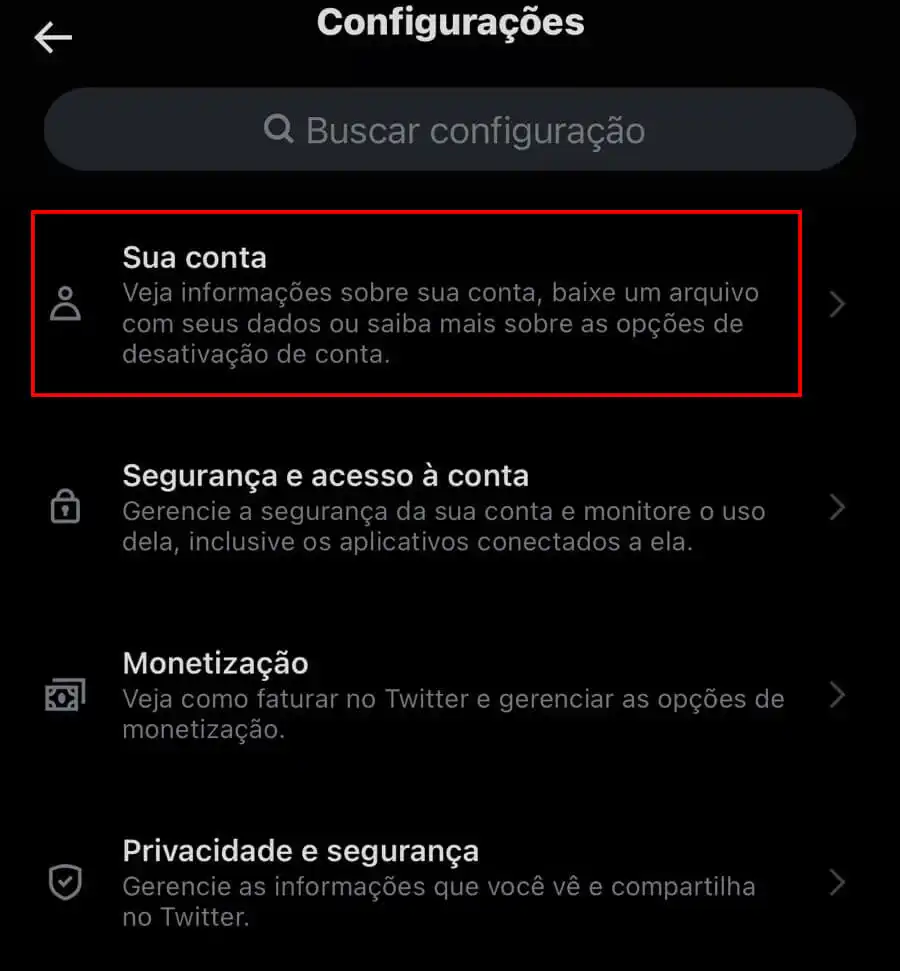 Como sair do Twitter Captura de tela do Twitter