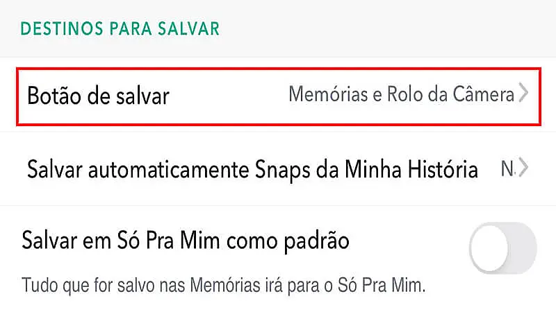 Captura de tela do Snapchat