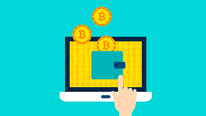 Ilustração de um computador e dinheiro saindo