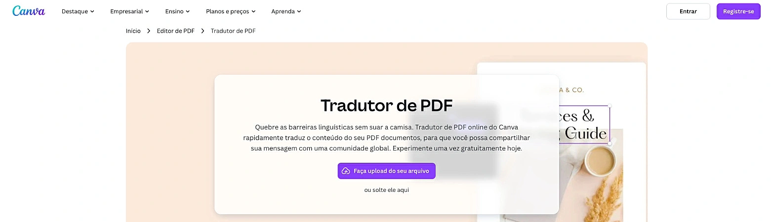 Captura de tela do Canva