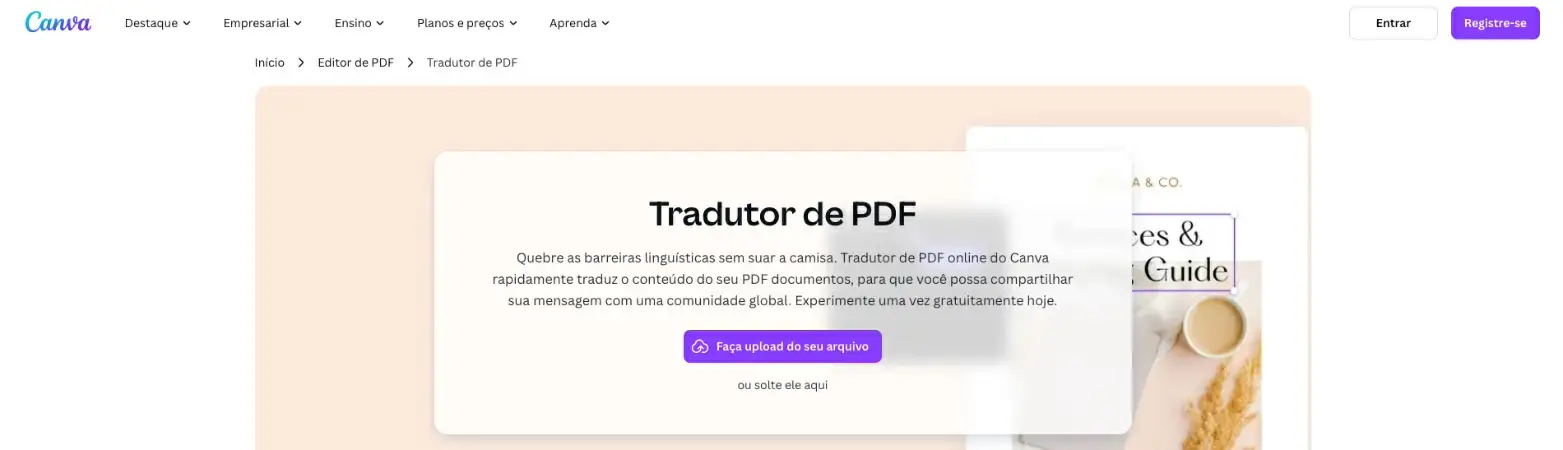 Captura de tela do Canva