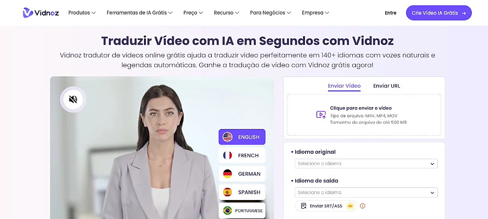 Captura de tela do Vidnoz