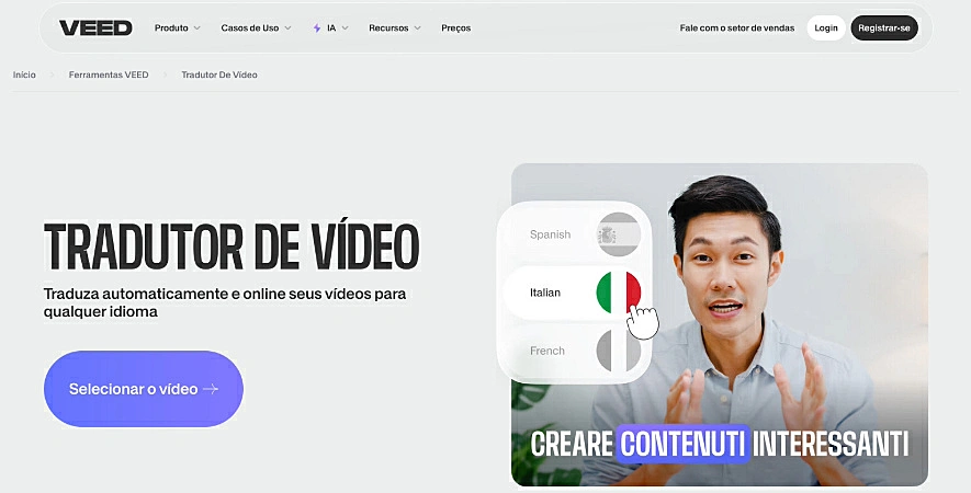 Captura de tela do Veed