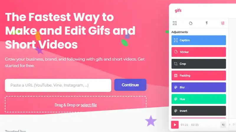 Captura de tela do gifs