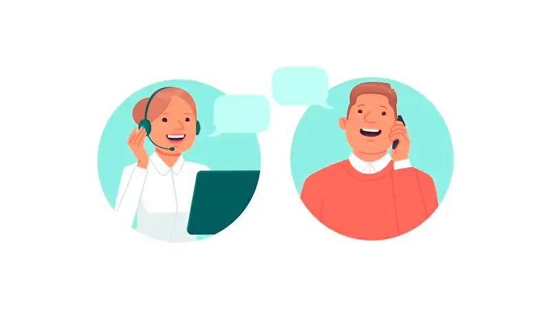 Ilustração de uma pessoa com fone de ouvido e um celular com o WhatsApp
