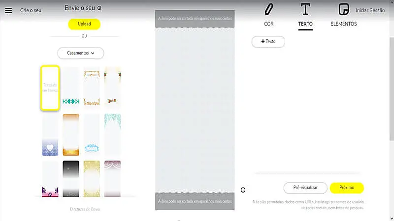 Captura de tela da ferramenta para criar filtro