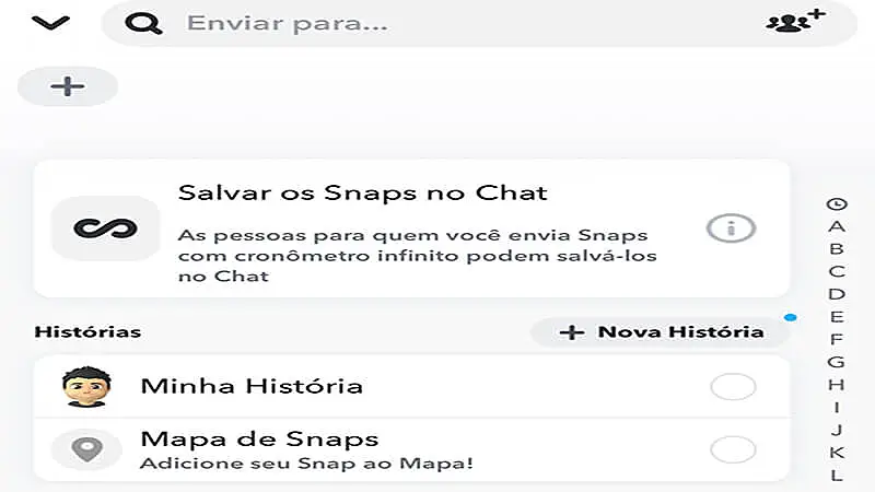 Captura de tela do Snapchat