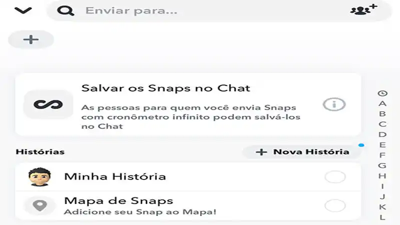 Captura de tela do Snapchat