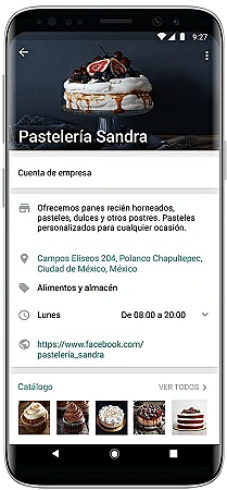 detalles de empresa whatsapp business