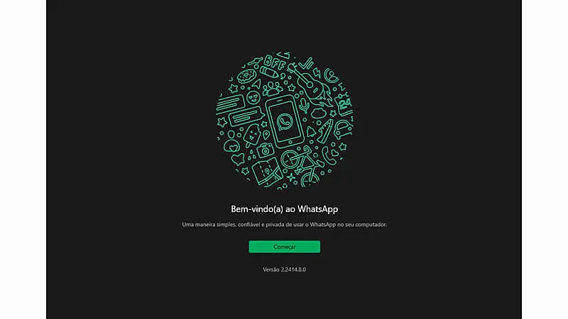 imagem que mostra a tela inicial do WhatsApp para PC