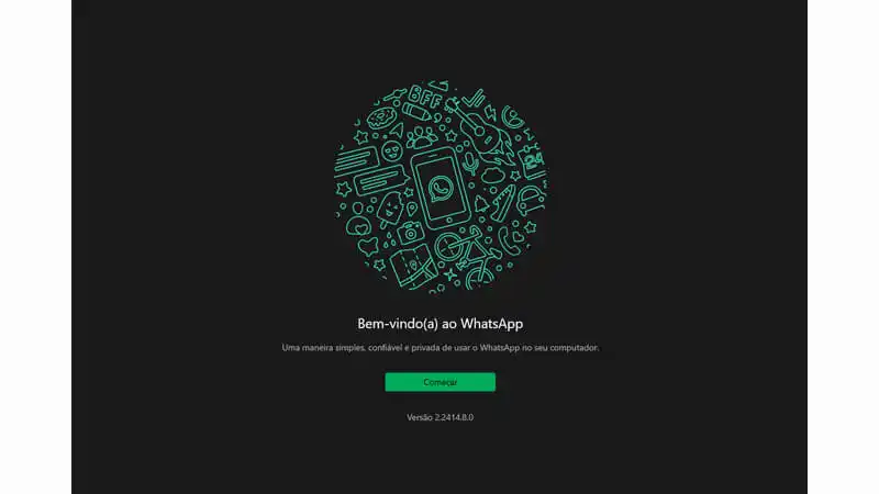 imagem que mostra a tela inicial do WhatsApp para PC