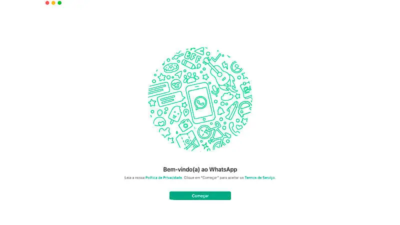 imagem que mostra a tela inicial do WhatsApp para Mac