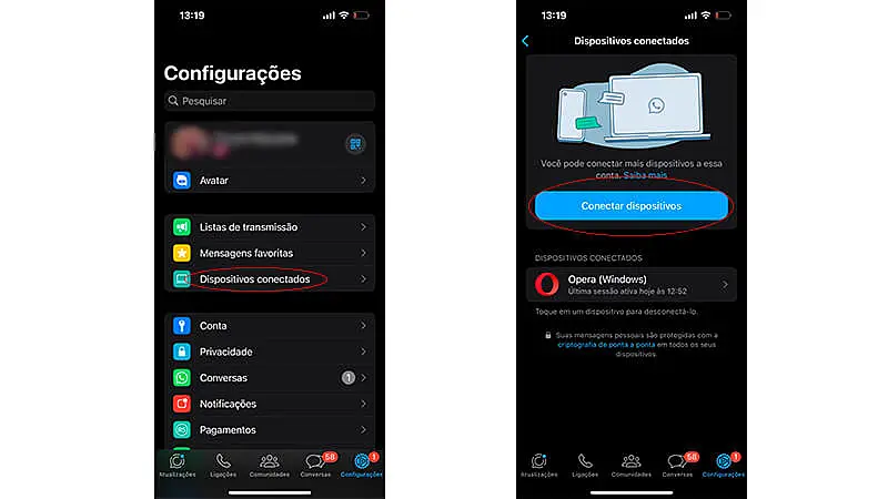 imagem que mostra o passo a passo de como escanear o QR Code em um iPhone