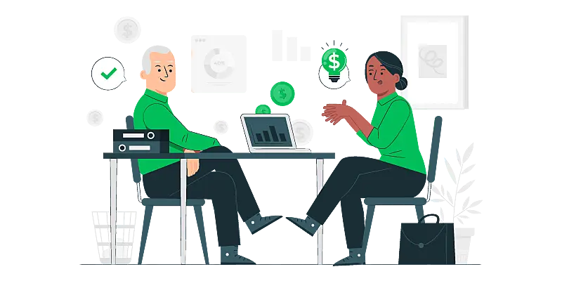 Imagem de duas pessoas conversando para entender como vender como afiliado