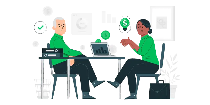 Imagem de duas pessoas conversando para entender como vender como afiliado