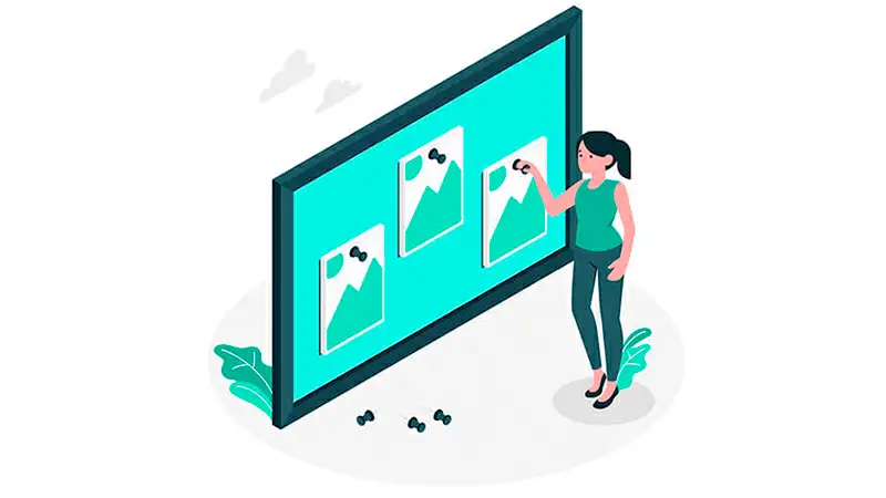 Como vender fotos online Ilustração de uma mulher fotografando e dinheiro saindo da maquina