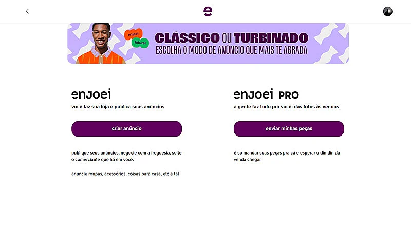 Captura de tela do Enjoei