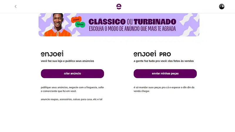 Captura de tela do Enjoei