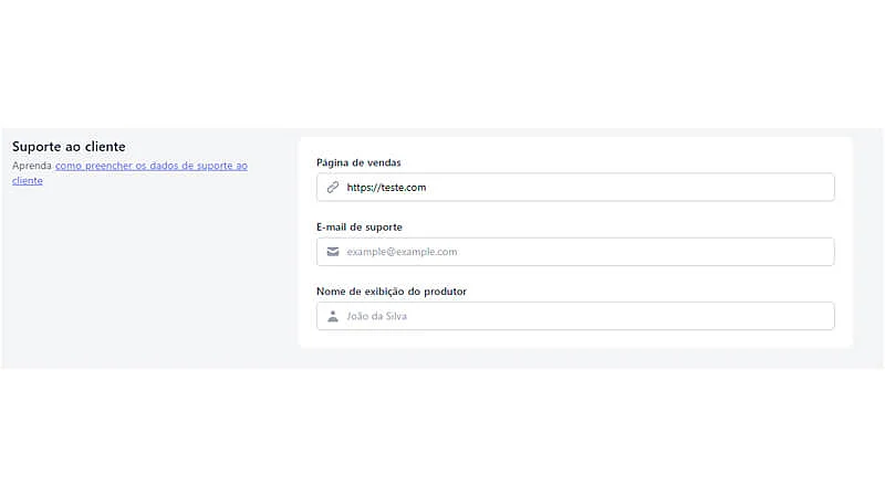 captura de tela mostrando os três campos que precisam ser preenchidos para finalizar a criação do produto