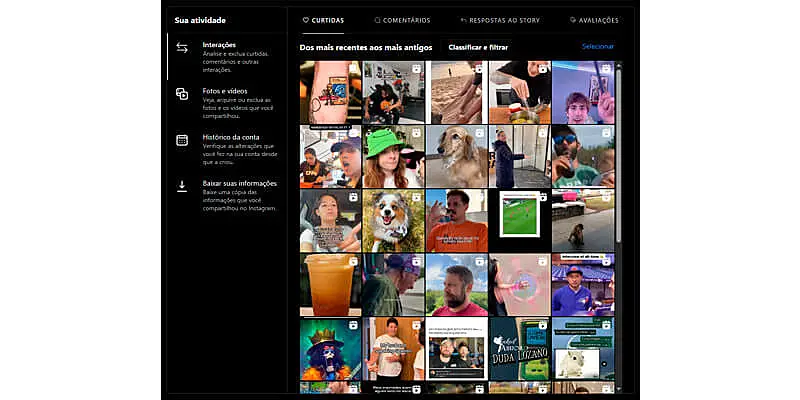 guia passo a passo de Como ver as publicações que eu curti no Instagram pelo PC mostrando histórico de curtidas