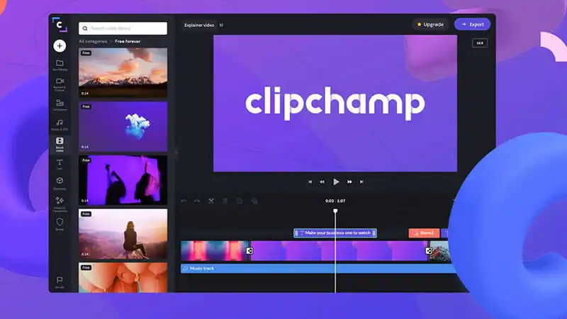 imagem que mostra a ferramenta de editar e compactar vídeos para WhatsApp da Clipchamp