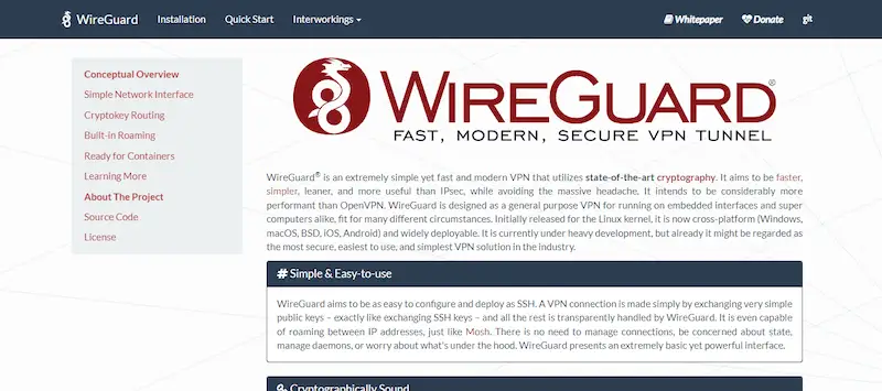 Comparative analysis of different vpn protocols - WireGuard WireGuard website