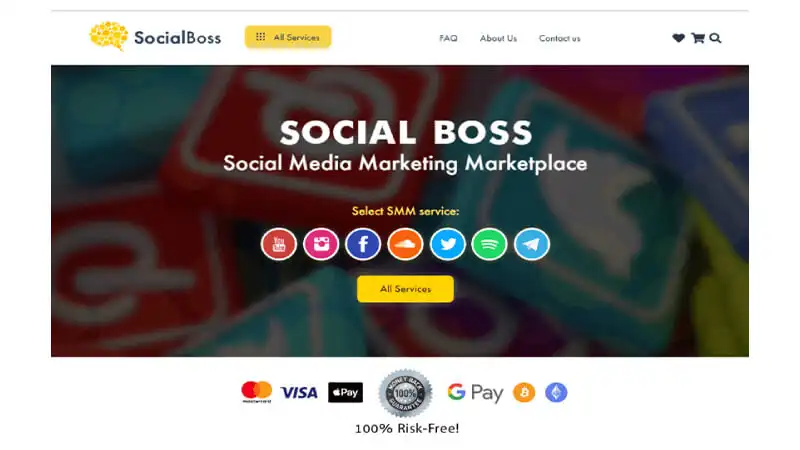 Captura de tela do SocialBoss