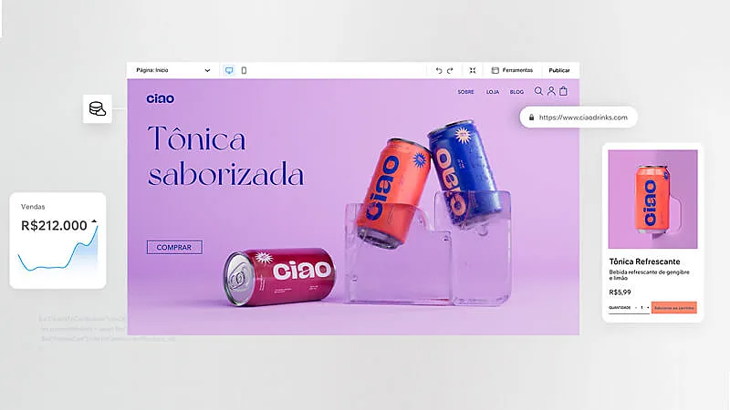 captura de tela que mostra a ferramenta da Wix