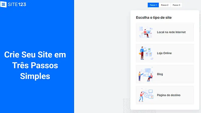 captura de tela mostrando a ferramenta da Site123