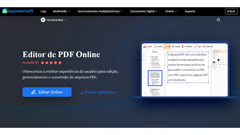 ApowerPDF captura de tela do editor de pdf da Apower