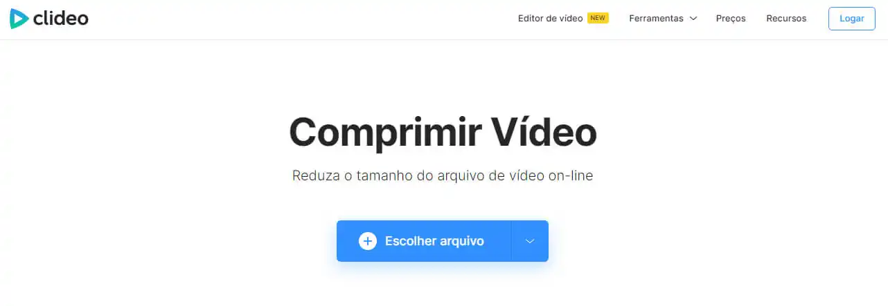 Captura de tela do Clideo