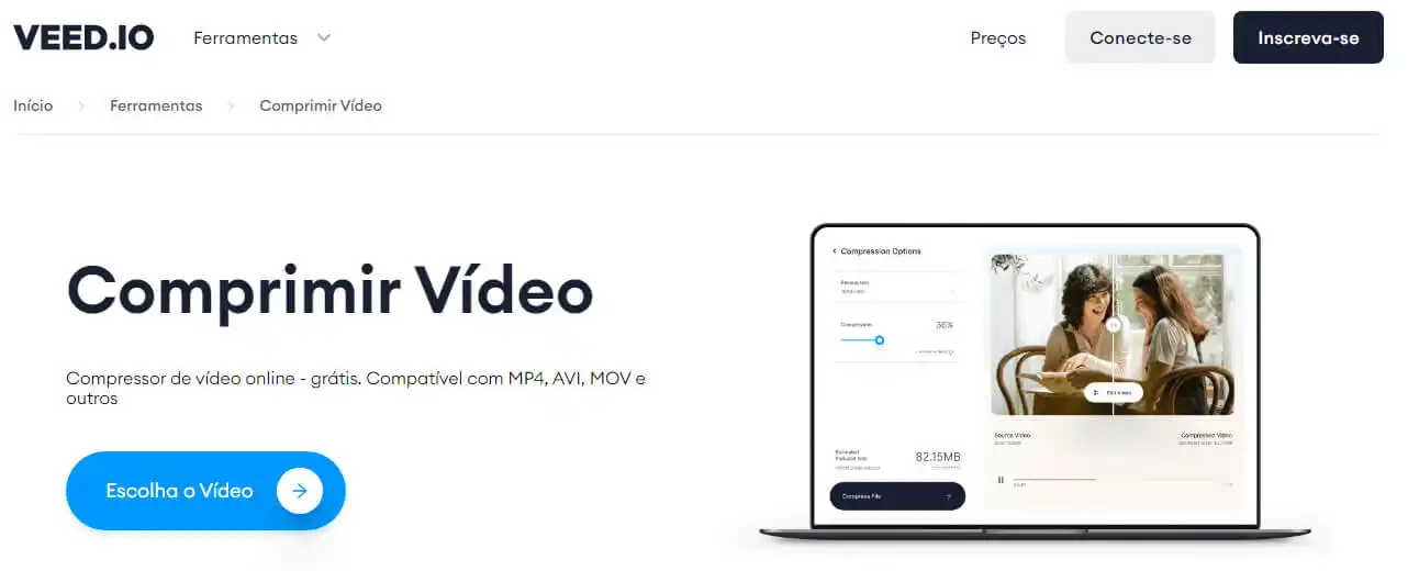 Captura de tela do Veed.io