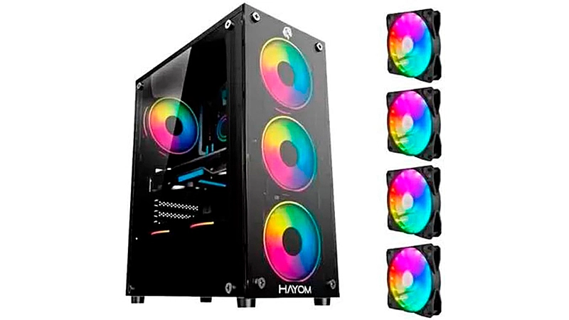 imagem que mostra um computador com fans RGB