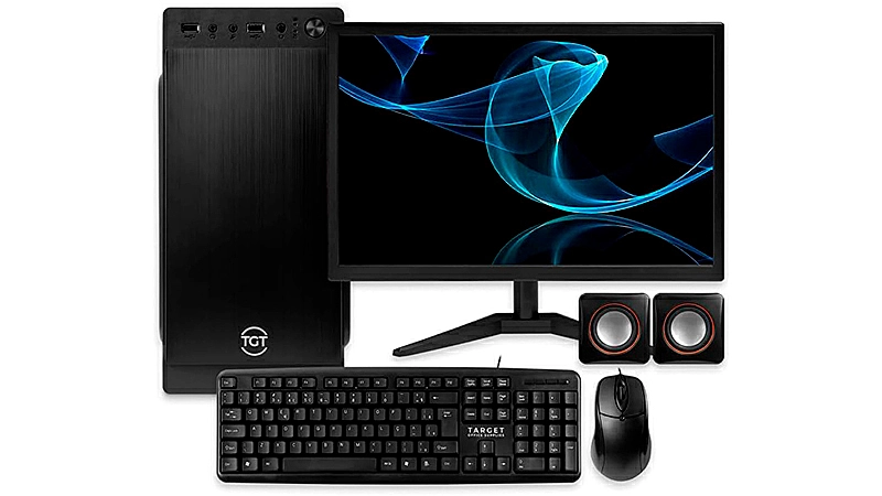 imagem que mostra um computador Mancer com mouse, teclado, monitor e gabinete