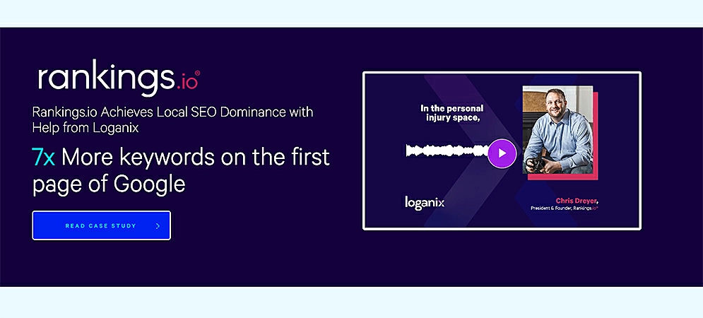 Loganix Case Study of how Rankings.io achieved Local SEO Dominance