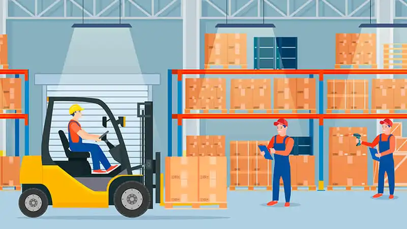 Controle de estoque Profissionais trabalhando em um armazem no controle de estoque