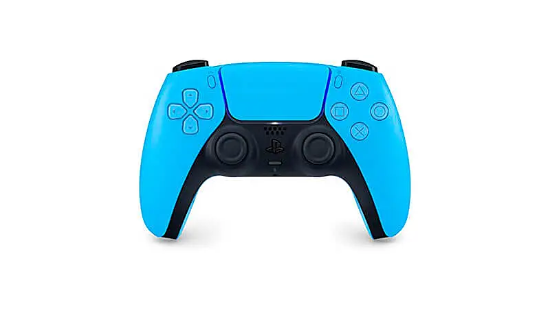 imagem de um controle sem fio de Playstation 5 na cor Starlight Blue