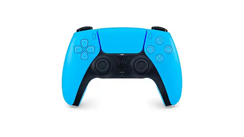 imagem de um controle sem fio de Playstation 5 na cor Starlight Blue