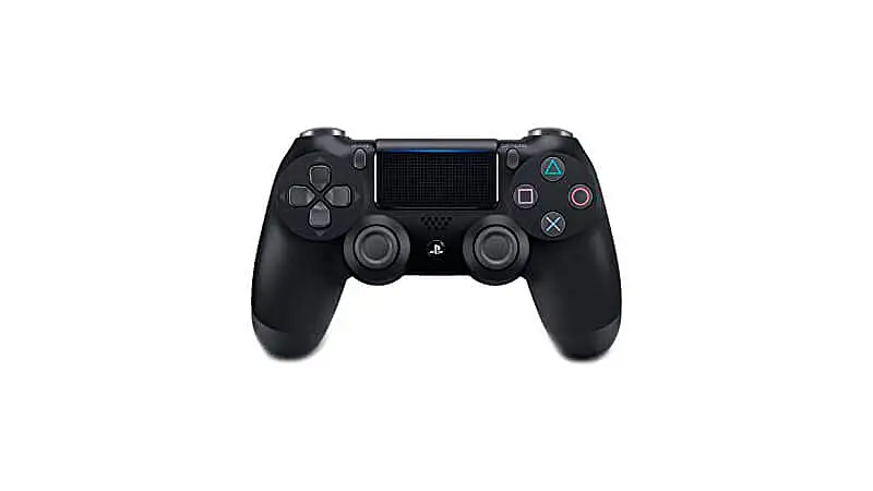 imagem de um controle sem fio de Playstation 4 na cor preta
