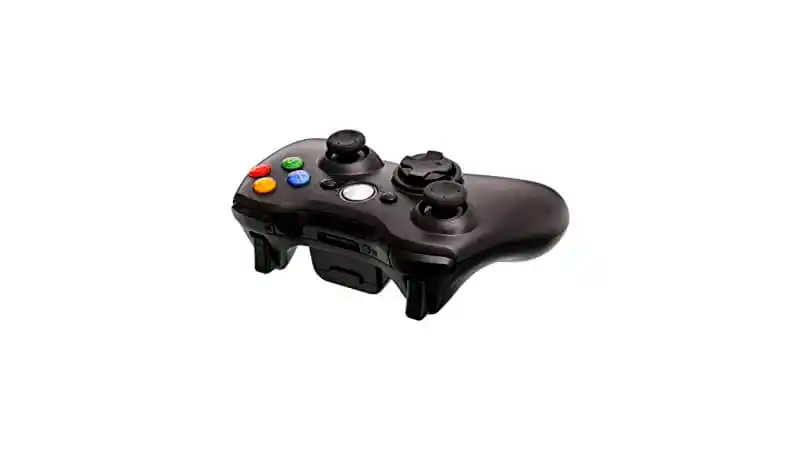 imagem de um controle de Xbox 360 sem fio na cor preta