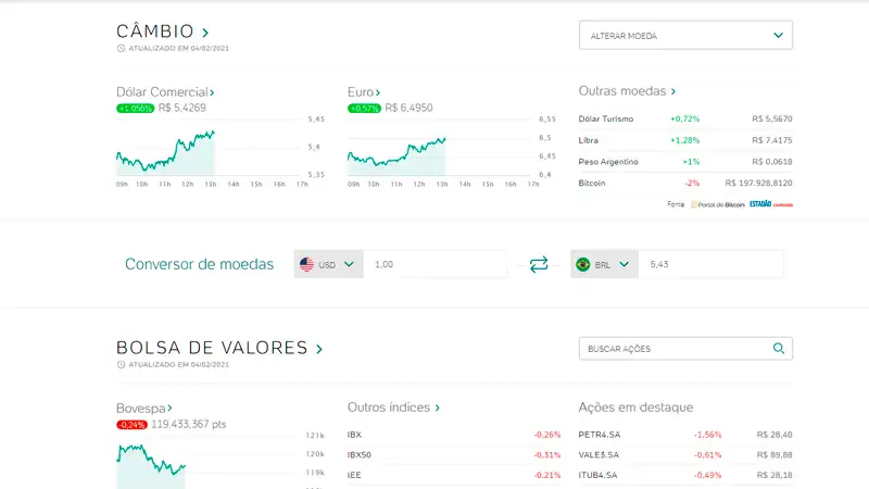Conversor de Moeda Uol