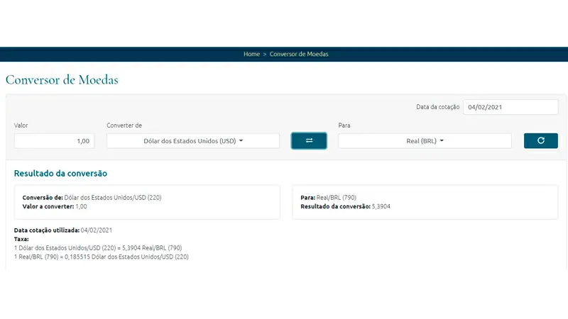 Conversor Banco Central