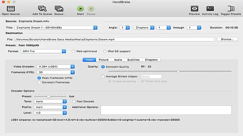 Captura de tela HandBrake