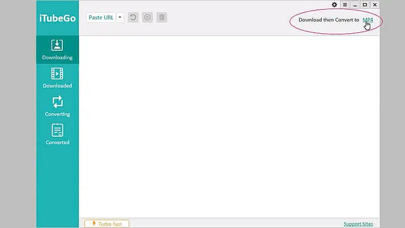 imagem detalhando como converter arquivos de vídeo no programa iTubeGo