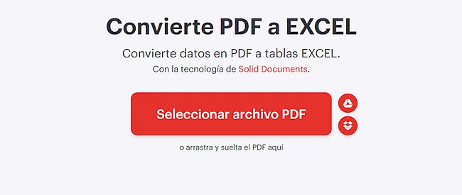 Convertidor de PDF a Excel iLovePDF