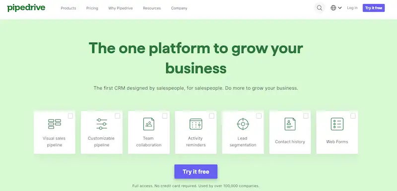 Pipedrive website