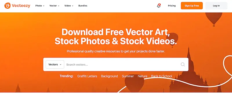 Vecteezy home page