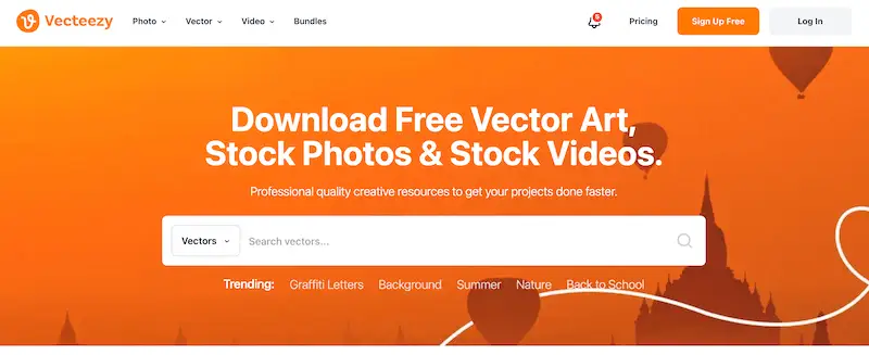 Vecteezy home page