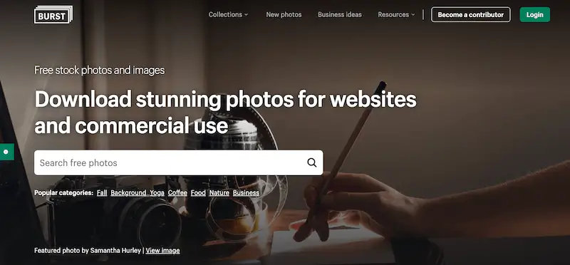 Burst home page