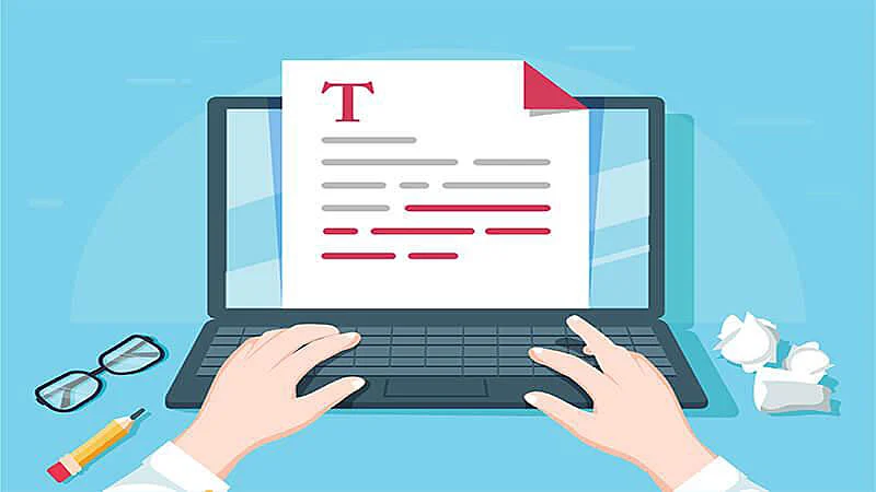 Ilustración de una persona escribiendo en su ordenador